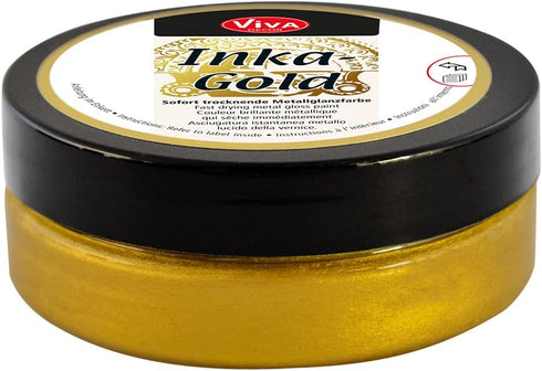 Viva Decor Inka Gold Gilding Wax2.3 oz (Old Gold) - Easily Applicable Wax-Based Metallic Polishing Paste. Quick-Drying Metal Shine, High Gloss Eff...