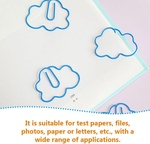 Tofficu 60Pcs Paper Clips, Small Clouds Shaped Paperclips, Creative Office Cute Paper Clip for Office School...