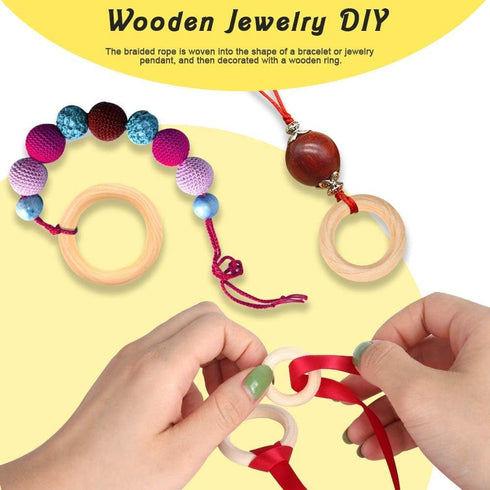 30Pcs Unfinished Wooden Rings Natural Wood Rings Without Paint 2.15"(55mm) for Craft DIY Ring Pendant Connectors Jewelry Making...