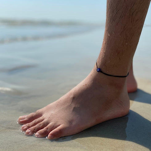 Luck Strings Evil Eye Black Cord Anklet Bracelet for Women Men Teen Girls Boys String Waterproof Adjustable Ankle Bracelets Minimalist Jewelry Uni...