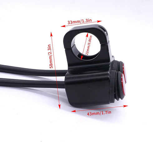 Taiss 7/8? Waterproof Motorcycle ATV Handlebar Push Button Switch,12v Led Illuminated Headlight Hazard Brake Fog Light O/I Aluminum Alloy Handleba...