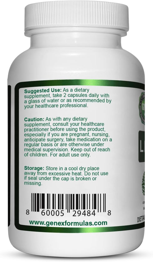 Genex Formulas Lions Mane Supplement with 100% Lions Mane Extract - Nootropics Brain Support Supplement 1000mg/serving - (120 Capsules)...