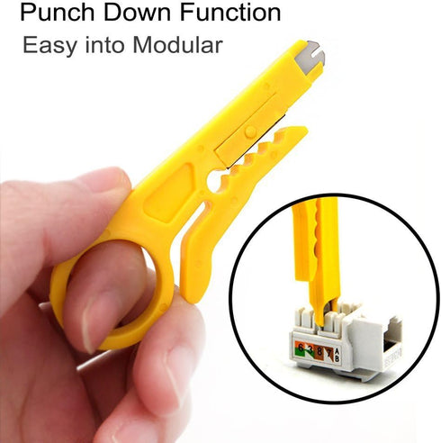 Maxmoral 5-Pack Mini Wire Stripper Cutter,Impact Punch Down Tool,SK Manganese Steel 110 Blade for Network Wire Cable,Keystone Jack RJ45 Ethernet M...