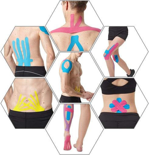 MUEUSS Kinesiology Tape Elastic Cotton Athletic Tape,20 Count,10" Precut Strips,16.4 ft,Joints Support Protects Muscles,Knees,Shoulders Plantar Fa...