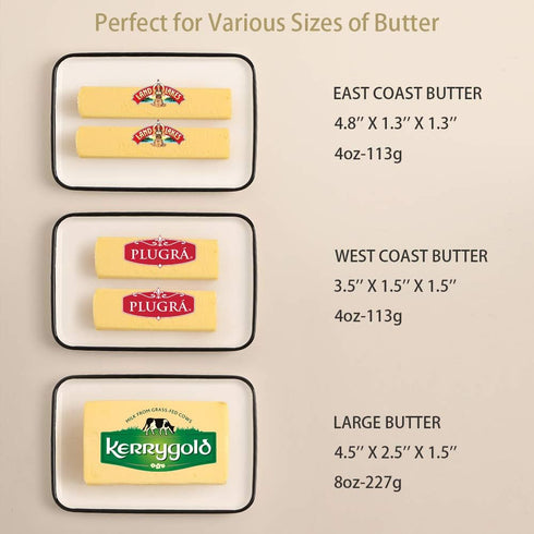 Sweejar Ceramic Butter Dish with Handle Lid, 7.3 Inch Porcelain Large Butter Keeper with Cover, Perfect for East/West Butter (Turquoise)...