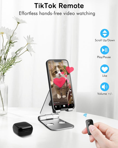 Remote Scrolling Ring for TikTok, Bluetooth Page Turner for iPad iPhone, Scroller Remote for TIK Tok, Camera Shutter Remote Control for iOS, Andro...
