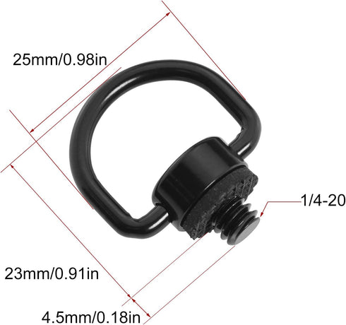 2 Pack D-Type Screw Stainless Steel D Ring Screw Hinged Holder Camera Fixing Screw for Tripod DSLR Cameras for Quick Release Wrist Strap Sling, Bl...