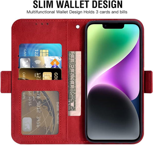 Asuwish Compatible with iPhone 14 Plus 6.7 inch Wallet Case and Tempered Glass Screen Protector Leather Flip Card Holder Stand Cell Accessories Ph...