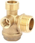 Check Valve for Air Compressor Air Compressor Check Valve, 3-Port Brass Male Threaded Air Compressor Check Valve, Tube Connector Tool Pneumatic Ac...