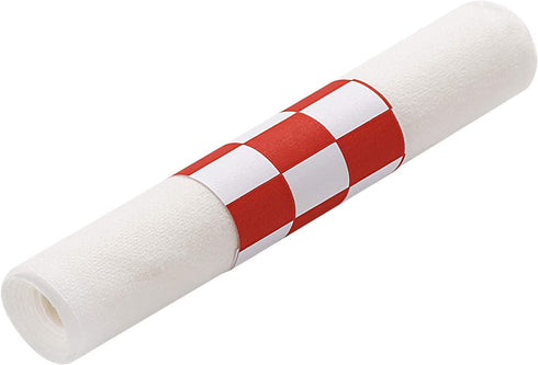 Gmark Paper Napkin Band Box of 500, Paper napkin rings self adhesive (Red White Grid) GM1111A...