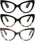 DXYXYO Oversized Cat Eye Reading Glasses Women Blue Light Blocking with Magnification 1.5 Vintage Fashion 3 Pack Anti Blue Retro Cute Computer Rea...