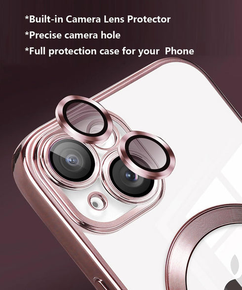 Magnetic Case for iPhone 15 Plus Case Clear Compatible with MagSafe Built-in Camera Lens Protector Soft Slim Shockproof Phone Case Cover for iPhon...