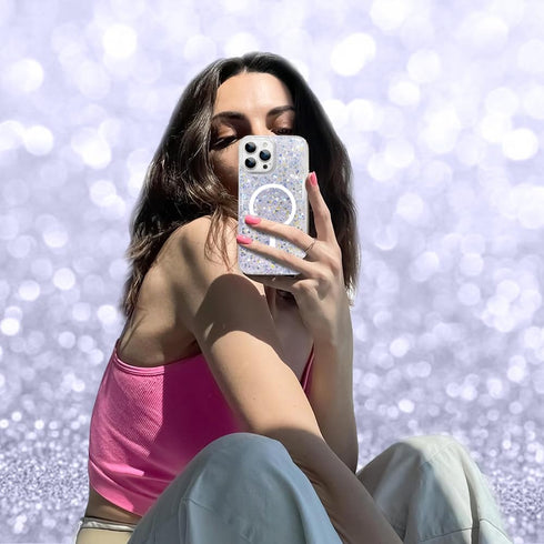 ZIYE Designed for iPhone 15 Pro Case Magnetic Glitter-6.1 Inch Bling Cases for Women Girls Sparkle Luxury Shiny Cute Compatible with MagSafe Soft ...
