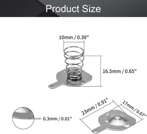 Fielect 20Pairs 18650 Battery Spring Plate 18650 Battery Positive Negative Conversion Spring Contact Nickeling Plate 16.5mmx16mm...