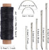 55Yards Waxed Thread with 7 Pcs Leather Needles for Hand Sewing 150D Flat Sewing Waxed Thread Leather Repair Needles for Women Sewing Upholstery L...