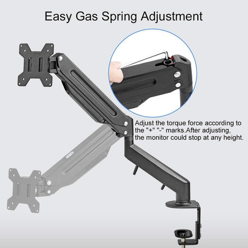 Suptek Monitor Mount Gas Spring Monitor Arm Desk Mount Monitor Stand Fully Adjustable Fits 17 20 22 23 24 26 27 inch Monitors Weight Capacity up t...