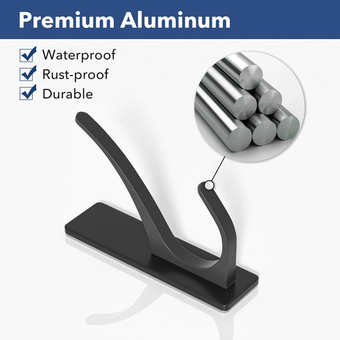 Self Adhesive Coat Hooks for Hanging, Heavy Duty Stainless Double Wall Hook for Towel, Backpack, Hat, Sturdy Metal Hanger for Bathroom, Bedroom, D...