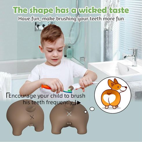 Self-Closing Toothpaste Cap, Toothpaste-Saver Silicone Cap with Self-Sealing Tip - Stylish See-Through Design, Fun Dog Toothpaste Dispenser. (4 Pc...