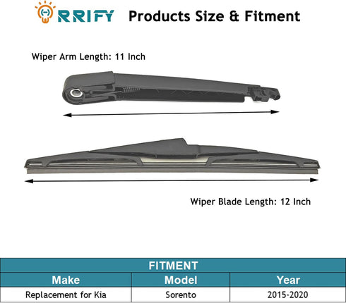 Rear Windshield Wiper Blade Arm Set for Kia Sorento 2015-2020 Rear Windsheild Back Wiper Arm and wiper Blade with Cover Assembly...