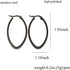 Stainless Steel Gold Thin and Flat Big Large Oval Spring loaded Hoop Earrings-black...