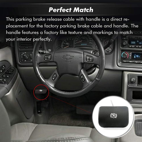 Parking Brake Release for Silverado Tahoe Suburban Avalanche GMC Sierra Yukon Denali Parking Brake Cable with Handle Replace 924-305 15226277...