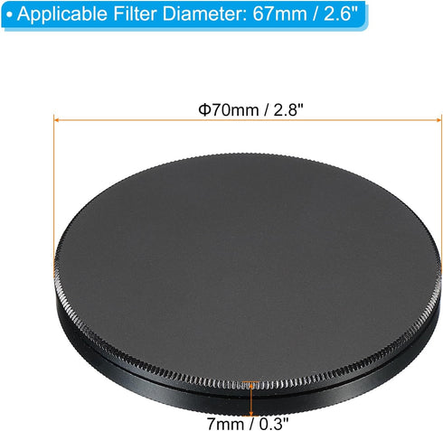 PATIKIL 67mm Lens Cap, 2 Pack Camera Lens Cap Cover Universal Front Metal Lens Filter Stacks Cap Protective Case for 67mm Camera Circular Polarizi...