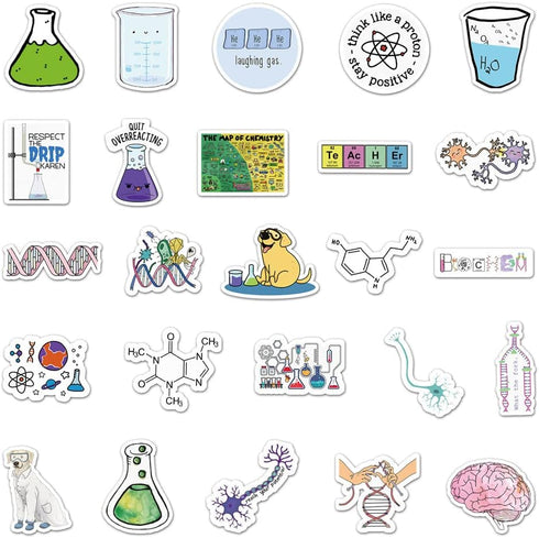 50PCS Pack Chemical Laboratory Equations Chemistry Stickers for DIY Laptops Stationery Phone Case Skateboard Gifts Decals for Kids Birthday Party...
