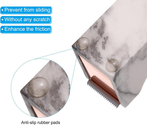 PATIKIL Stapler and Tape Dispenser Set, 1 Set Cute Stapler Tape Dispenser Desk Weighted Marble Tape Cutter Heavy for Tape Office Women Desktop, Go...