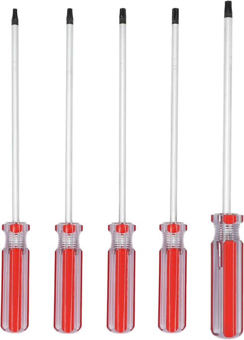 T15 T20 T25 T27 T30 Torx Screwdriver Set, 6inch Magnetic Torx Driver Star Bit Screwdrivers for Computer Repairing, Automobile Tools and Home Appli...