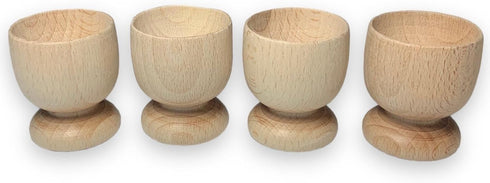 efo Wooden Egg Cups - Boiled Egg Holder - Easter Decor - Arts and Crafts DIY Unfinished Wood - Easter Gift - Egg Cup Set of 4...