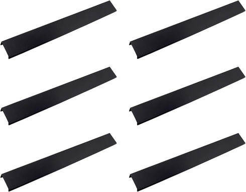 LC LICTOP 350mm/13.78" Black Mount Finger Edge Pull Concealed Handle for Home Kitchen Door Drawer Cabinet (Hole Distance: 256mm/10) 6pcs...