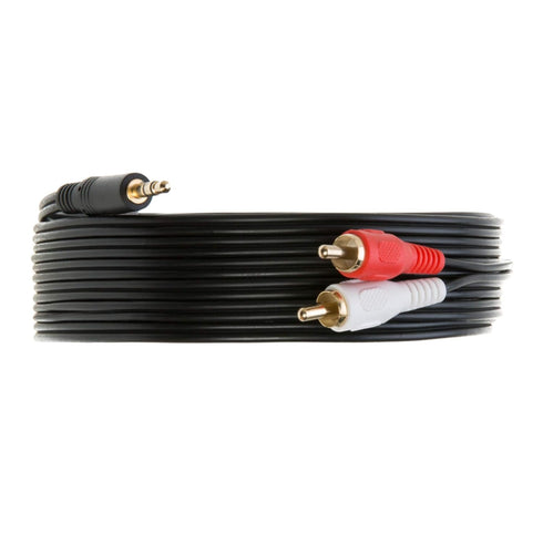 3.5mm Male Audio to 2 RCA Stereo Cable 6ft, 10ft, 12ft, 15ft, 25FT (12FT)...