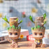 Groot Flower Pot with Hole, Planter Pot for Succulent, Air Plants, Pen Holder with Miniature Fairy Garden Sitting Groot (Flower Model)...