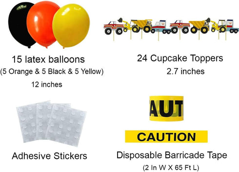 Construction Birthday Party Supplies Dump Truck Party Decorations Kits Set for Kids Birthday Party 51 pack...