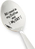 Funny Cat Lover/Coffee Lovers Gift | All I Need is My Coffee & My Cat Engraved Spoon | Cute Coffee Tea Spoon Gift for Men/Women/Friends/Him/Her | ...