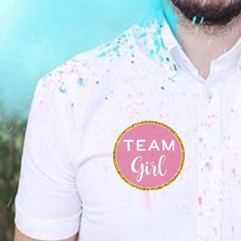 Gold Gender Reveal Stickers- 80 Pack Team boy and Team Girl Baby Shower Sticker Labels, Perfect Gender Reveal Party Supplies, 2 Inch....