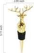 2 Packs Deer Wine Stoppers?Reusable Alloy Wine Bottle Accessories Stoppers for Home Bar or Party (Sliver+gold)...