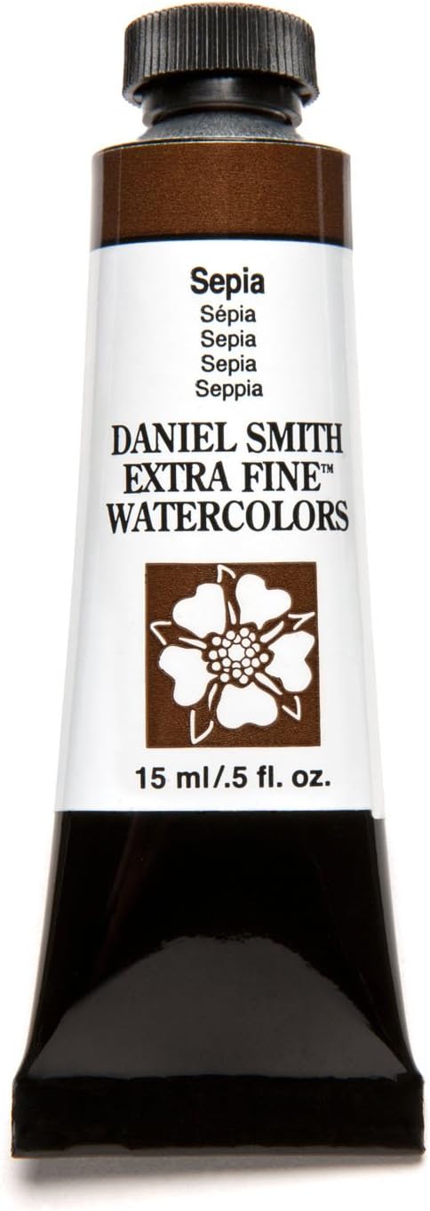 Daniel Smith Extra Fine Watercolor 15ml Paint Tube, Sepia (284600103), 0.5 Fl Oz (Pack of 1)...