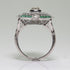 Vsoruln Evil Eye Rings 925 Sterling Silver Emerald Ring Cocktail Rings Anillos Para Mujer Oval Cut Green Gem Cubic Zirconia Promise Ring CZ Eterni...