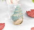 Gyn&Joy Golden Tone Blue Enamel Rhinestone Conch Ocean Sea shell Brooch Pin...