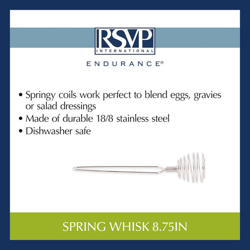 RSVP Endurance Spring Whisk, 9-1/4-Inch (1 Pack)...