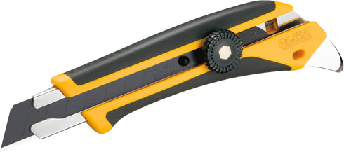 OLFA 18mm Heavy-Duty Utility Knife (L-5) - Multi-Purpose Custom Cutting Depth Precision Knife w/Reinforced Fiberglass Handle & Snap-Off Blade, Rep...