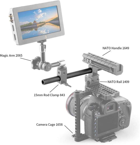 SmallRig 15mm Carbon Fiber Rods (9 Inch) for 15mm Rod Rail Support System, LCD Mount, Shoulder Pad, Lens Support, 15mm Follow Focus - 1690...