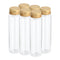 PATIKIL 80ml Plastic Test Tubes with Screw Caps, 6Pcs 128x33mm Flat Bottom Tubes for Scientific Party Decoration Candy Bead Storage Bath Salt, Gol...