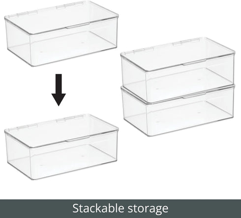 mDesign Plastic Craft Stackable Storage Organizer w/Hinged Lid - Easy-to-Carry Crayon, Bead, Sewing, and Hobby Supply Container - Arts and Crafts ...