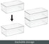 mDesign Plastic Household Storage Bin Box Organizer Container with Hinge Lid for Kitchen, Office, Bathroom, Bedroom, Hold Food, Snacks, Makeup, To...