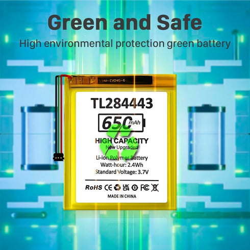 TL284443 Battery, 650mAh (2024 Upgraded) High Capacity Li-ion Polymer Replacement Battery for Nest Learning Thermostat 2nd 3rd, fit T3007ES,T3008U...