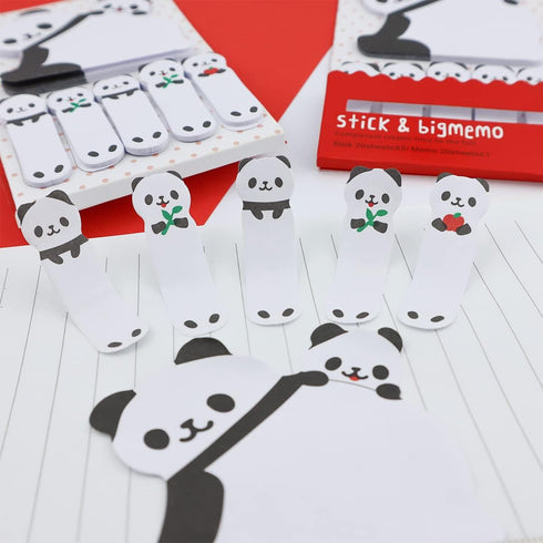 6 Packs Cute Panda Sticky Notes, LEEFONE Cartoon Animal Sticky Notes, Lovely Page Flags Index Tabs Memo Sticker for Home School Office Supplies...