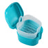 Coolrunner Denture Case, Denture Cup with Strainer, Denture Bath Box False Teeth Storage Box with Basket Net Container Holder for Travel, Retainer...