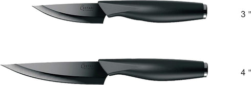 Cestari Charcuterie Board Accessories : Ceramic Paring Knife Blade Never Needs Sharpening; 3 Inch Paring Knife with Sheath - Black Mirror Finish R...